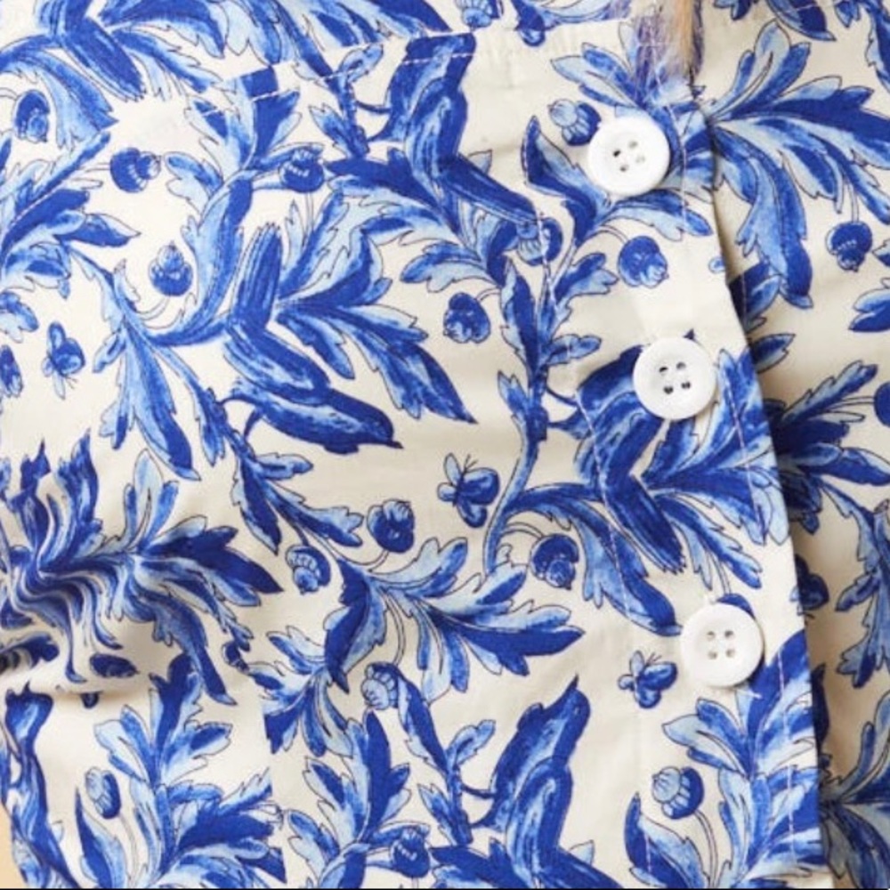 RANIER BLUEBIRD POTTERY PRINT COTTON SUNDRESS - Picture 4 of 8